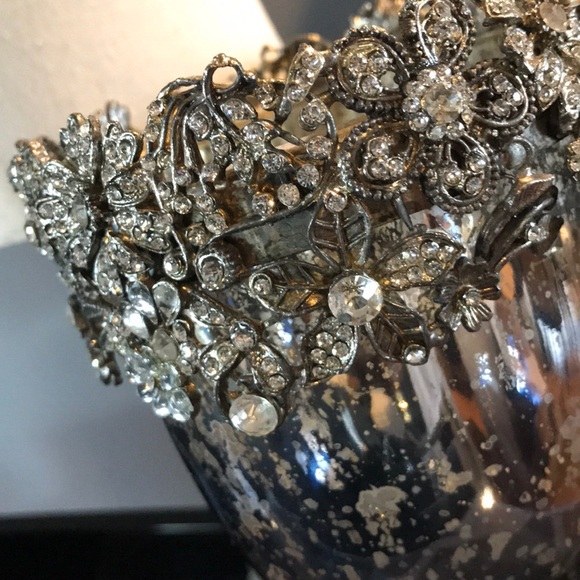 New Nicole Miller Blue Candleholder Antique Style - Picture 4 of 6